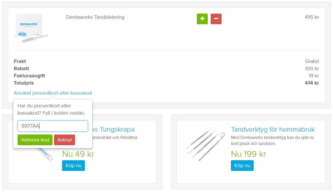 Dentaworks tandblekning med 100kr rabatt